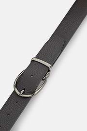 Reversible Grained Leather Belt, Charcoal, thumb, 3