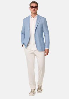 Chaqueta Jaspeada De Lino Algodón B Jersey