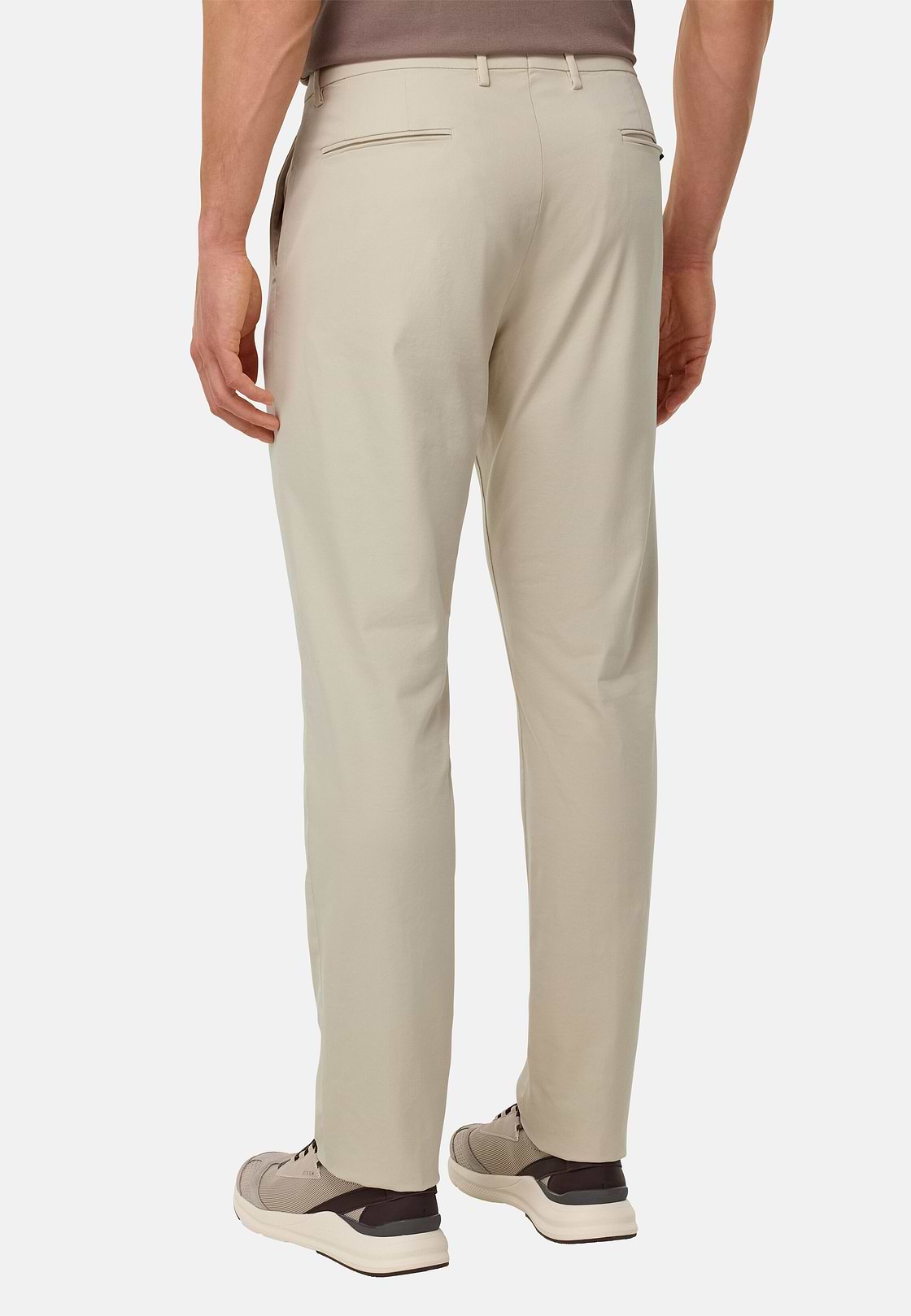 Stretch Cotton/Tencel Trousers, Sand, hi-res