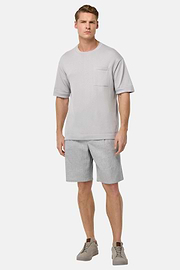 Bermuda In Seersucker Di Cotone, Light grey, hi-res