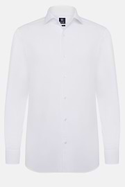 Regular Fit White Cotton Dobby Shirt, White, hi-res