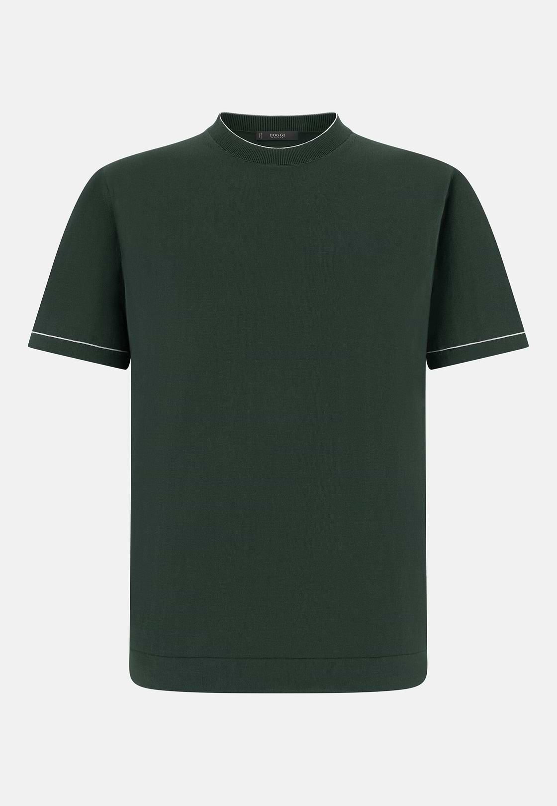 Strick-T-Shirt Aus Baumwollkrepp, Grün, hi-res, 5