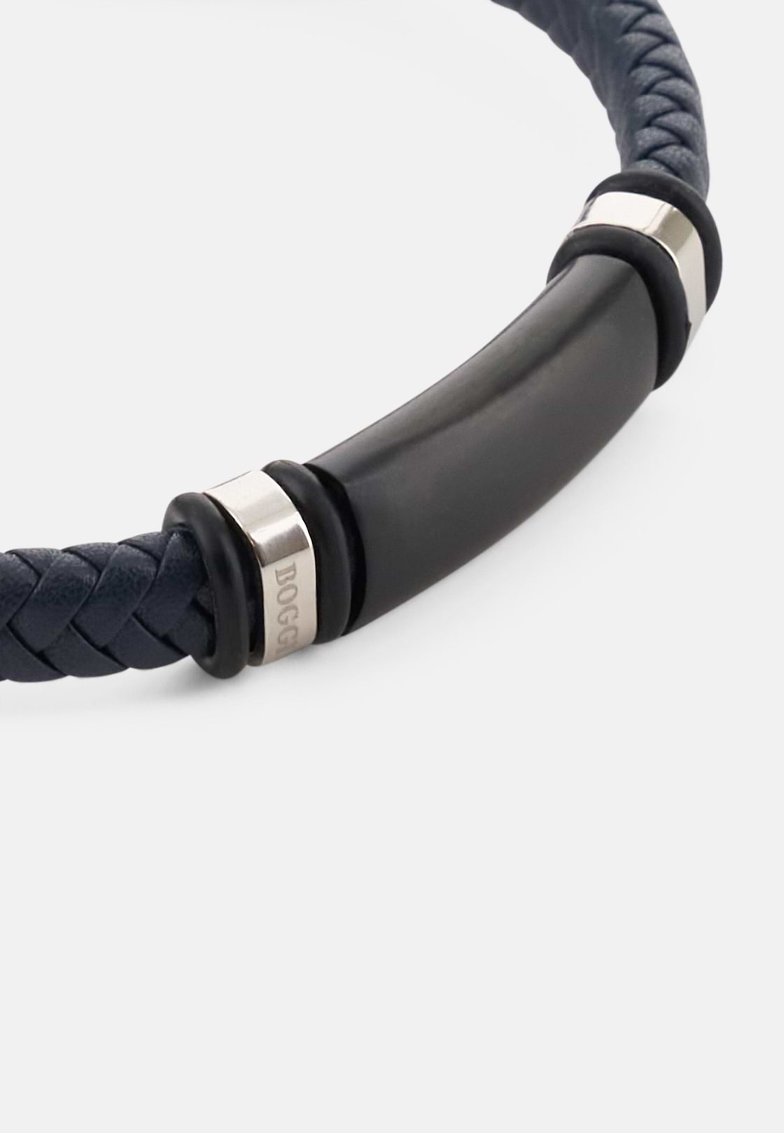 Braided Leather Bracelet, Blue, hi-res, 2