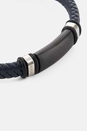 Braided Leather Bracelet, Blue, thumb, 2