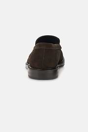 Loafers in Suede Leather, Dark brown, thumb, 5
