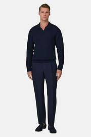 Spodnie z wełny i moheru, Navy blue, thumb, 2