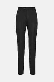 slim Fit Charcoal Grey Super 130 Wool Pants, Charcoal, hi-res