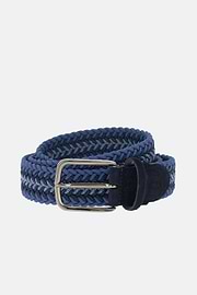 Cintura Intrecciata Misto Viscosa, Navy, thumb, 1
