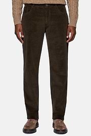 Jeans aus elastischem Samt, Braun, hi-res