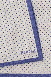 Micro Geometric Silk Pocket Square, Cream, thumb, 3