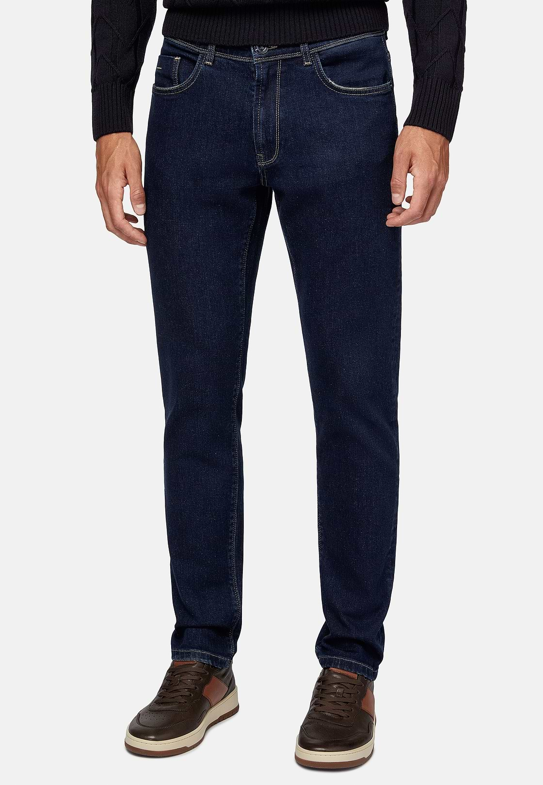 Dunkelblaue Jeans Aus Stretch-Denim, Dunkelblau, hi-res