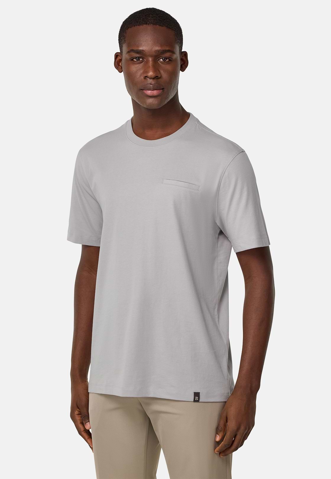 Cotton Jersey T-Shirts with Breast Pockets, Ice, hi-res