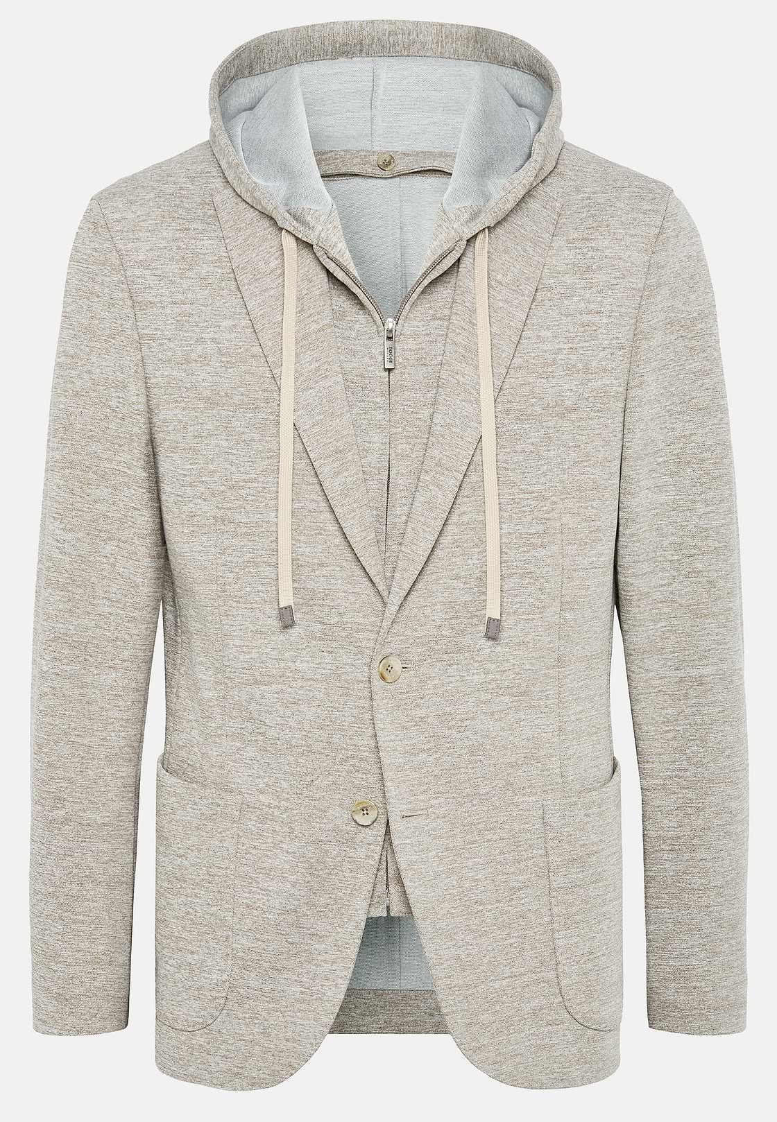 Dove Grey Madison Cotton Blend Sweatshirt Jacket, Taupe, hi-res