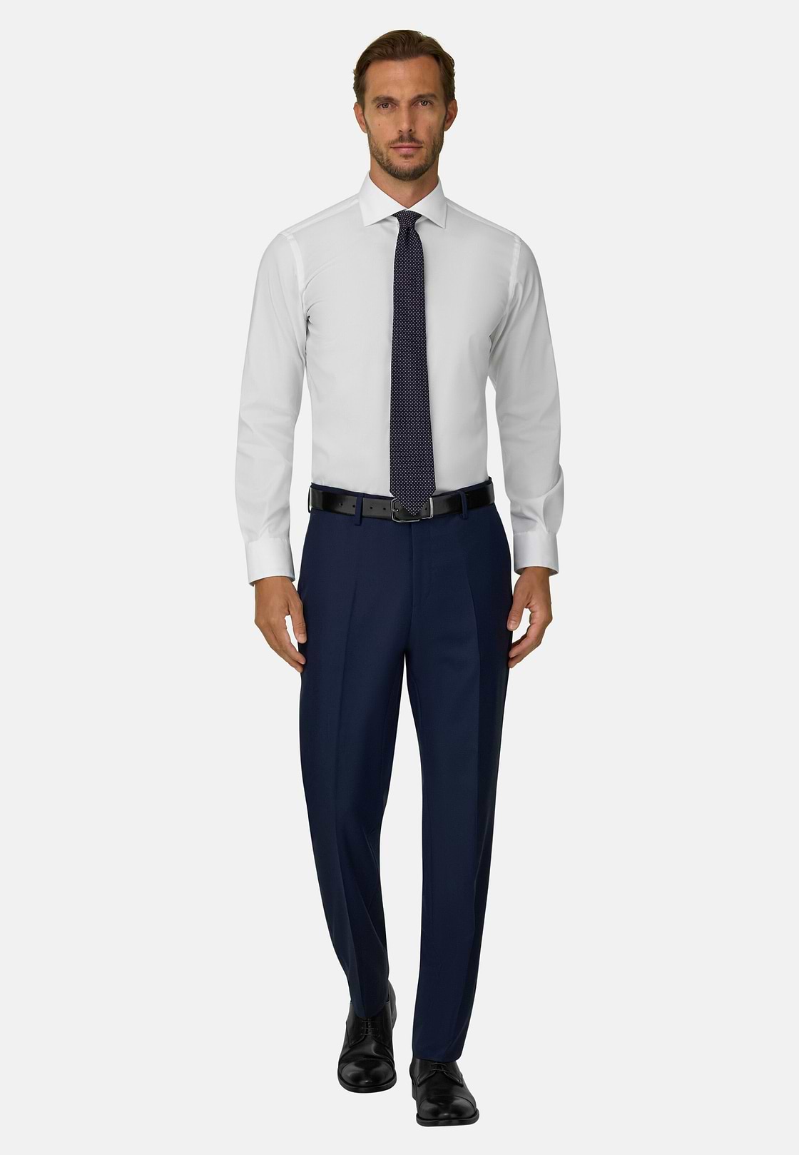 Hemd aus Pin-Point-Baumwolle Slim Fit, Weiß, hi-res, 2