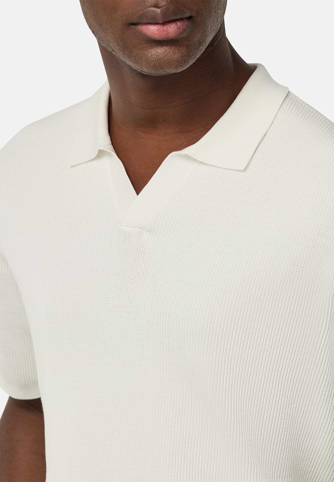 Polo Di Maglia In Cotone Seta, Bianco, hi-res