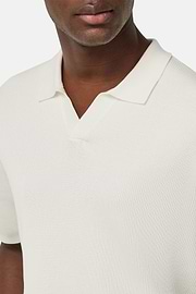 Polo Di Maglia In Cotone Seta, Bianco, hi-res