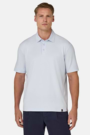 Polo Shirt In Stretch Supima Cotton, Light Blue, hi-res