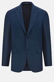 Veste En Laine Soie Et Lin, Bleu, hi-res
