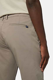 Stretch Cotton Trousers, Taupe, hi-res