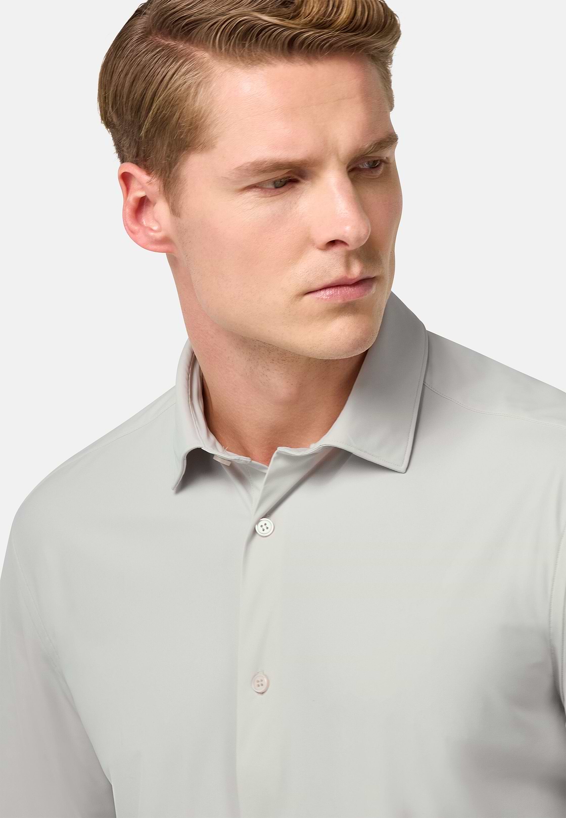Chemise En Nylon Extensible Slim Fit, La glace, hi-res