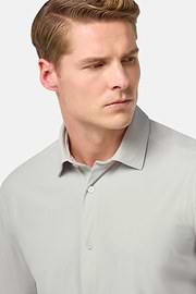 Chemise En Nylon Extensible Slim Fit, La glace, hi-res