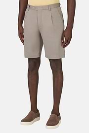 Bermuda En Coton Tencel Extensible, Taupe, hi-res