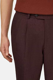 Pure Linen Suit, Burgundy, thumb, 5