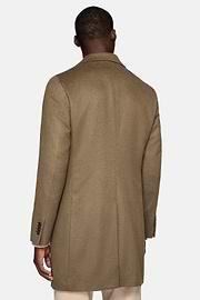 Single-breasted coat in pure cashmere, Brown, hi-res