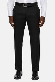 Trousers in Stretch Knitted Wool, Black, hi-res