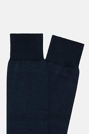 Chaussettes Motif Oxford En Coton Bio, bleu marine, hi-res