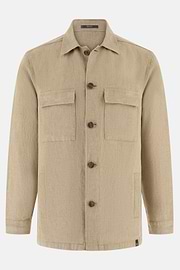 Link Shirt Jacket in Pure Washed Linen, Beige, thumb, 5