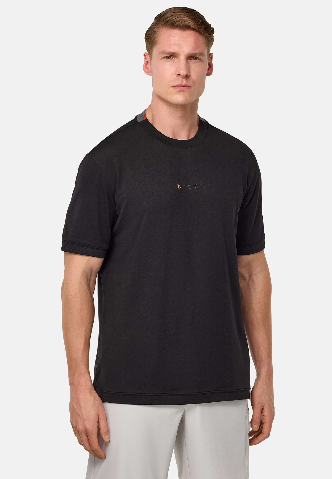 S.Cafè® High-Performance Piqué T-Shirt, Black, hi-res
