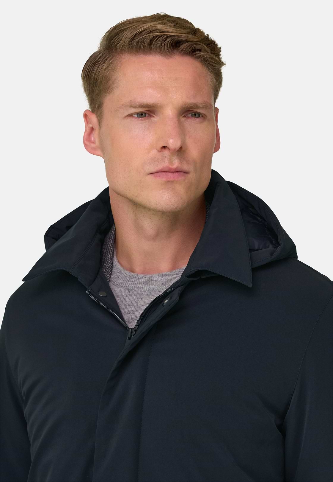 Raincoat in Technical Fabric, Navy blue, hi-res, 3