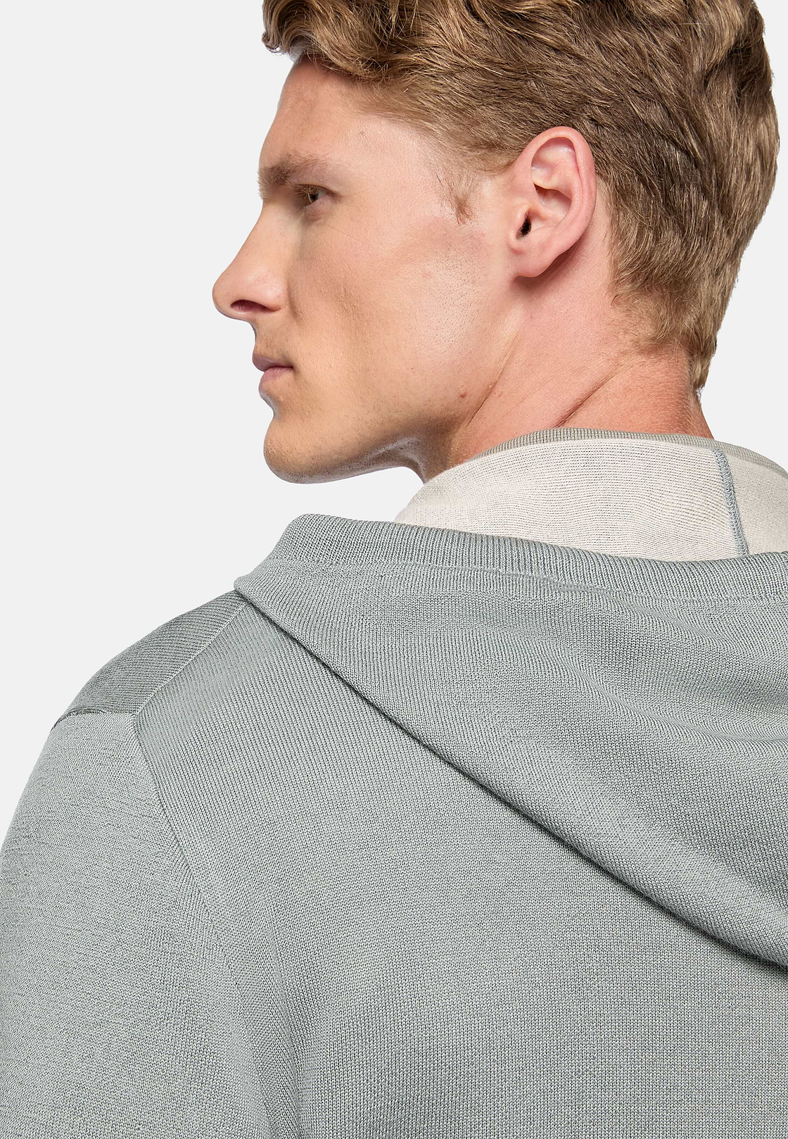 Grüner Kapuzenpullover Aus Wolle, Nylon und Baumwolle, Grün, hi-res