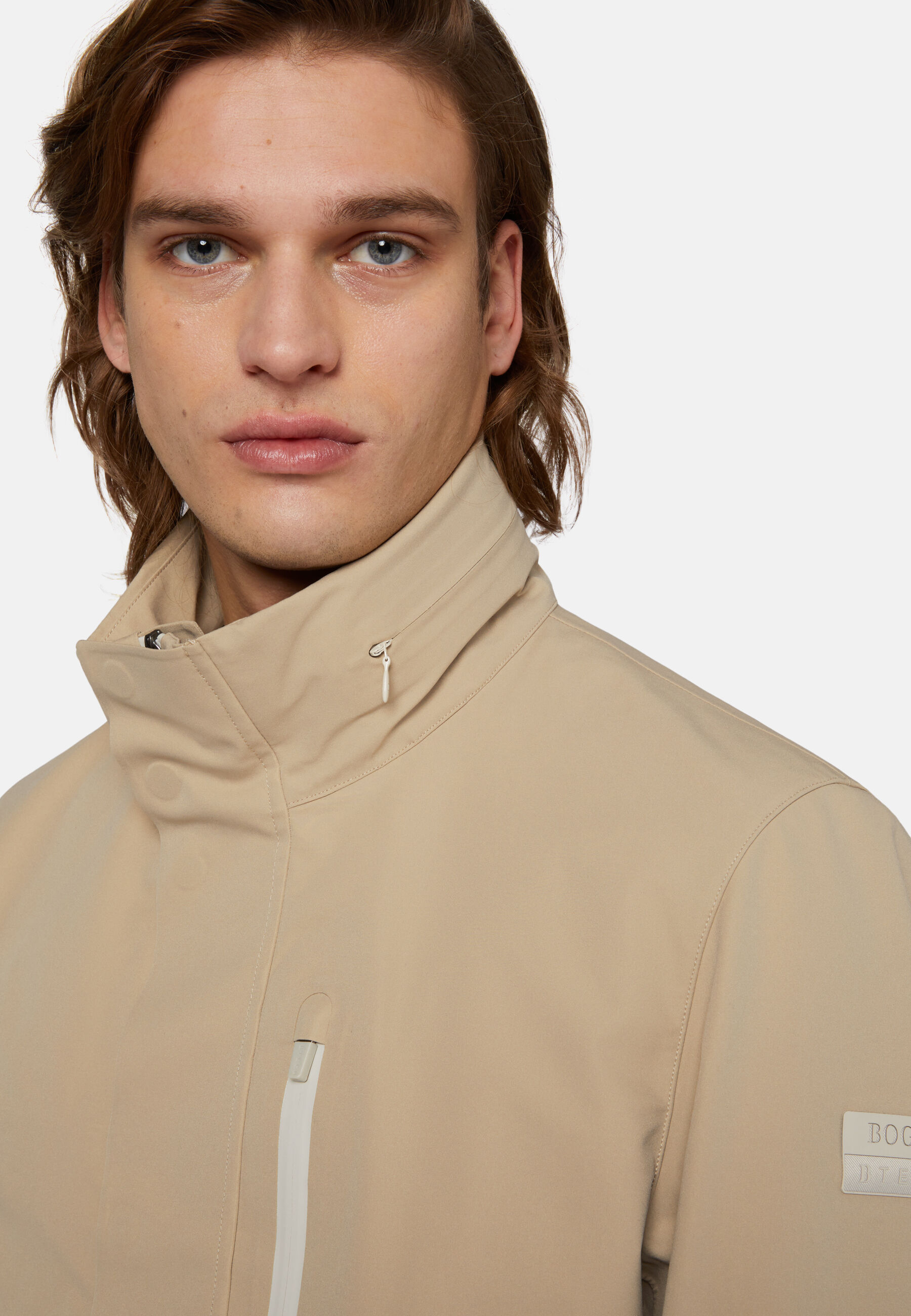 Car Coat In Tessuto Tecnico Riciclato B Tech, Beige, hi-res