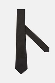 Cotton Blend Tie, Black, hi-res