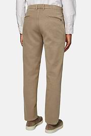 Pantaloni In Cotone Elasticizzato, Beige, hi-res