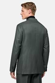 Green Double-Breasted Suit in Pure Wool, Green, hi-res