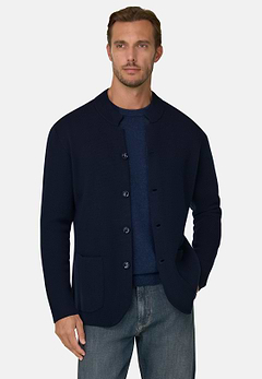 Knitted Jacket in Superfine Merino Wool