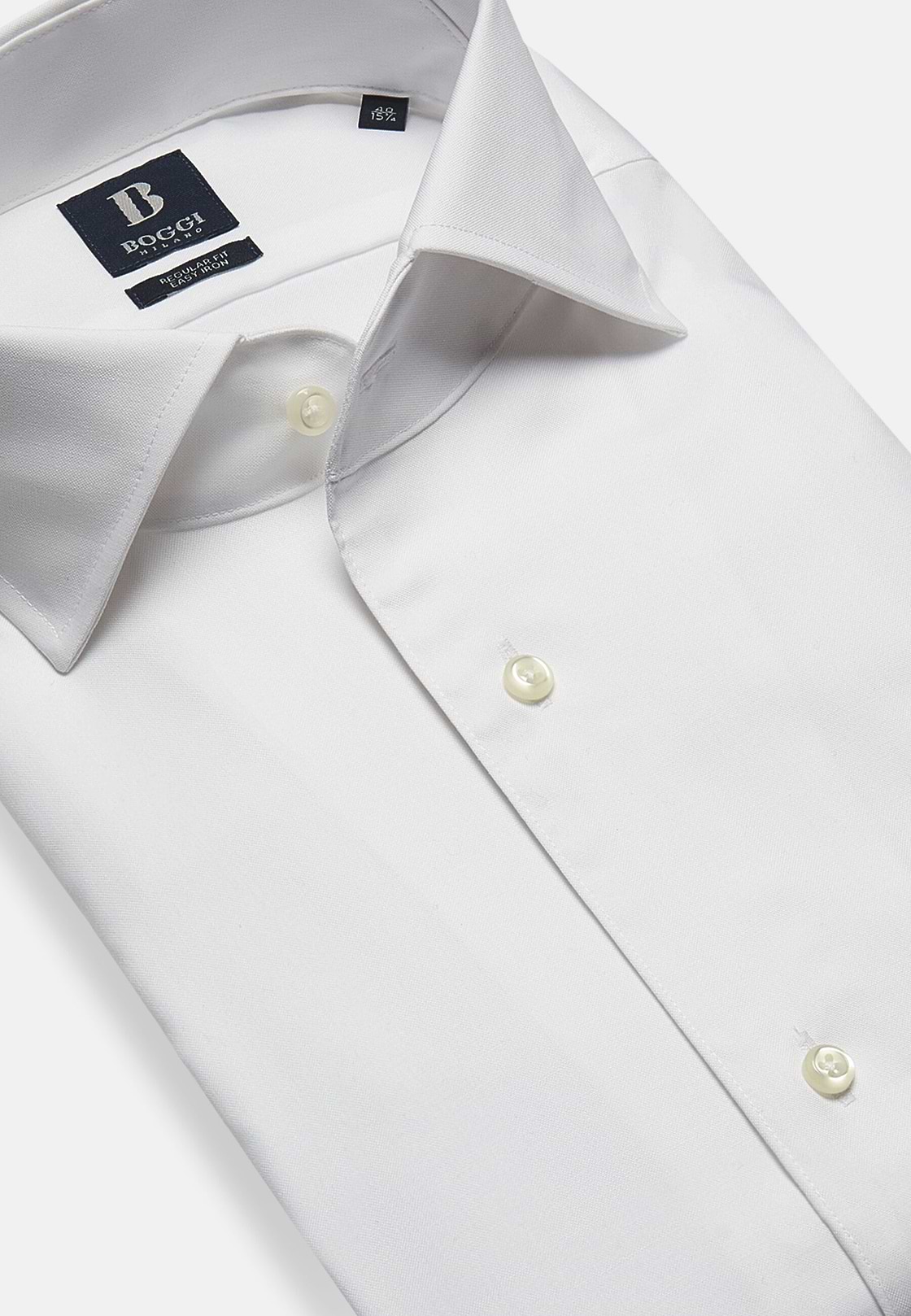Camicia In Pin Point Di Cotone Regular Fit, Bianco, hi-res, 5