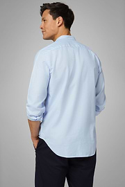 Camisa Regular Fit Celeste Con Cuello Mao, , thumb, 2