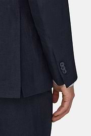 Pure Linen Suit, Navy blue, thumb, 4