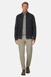 Full-Zip Jumper in Cashmere Blend, Charcoal, thumb, 2