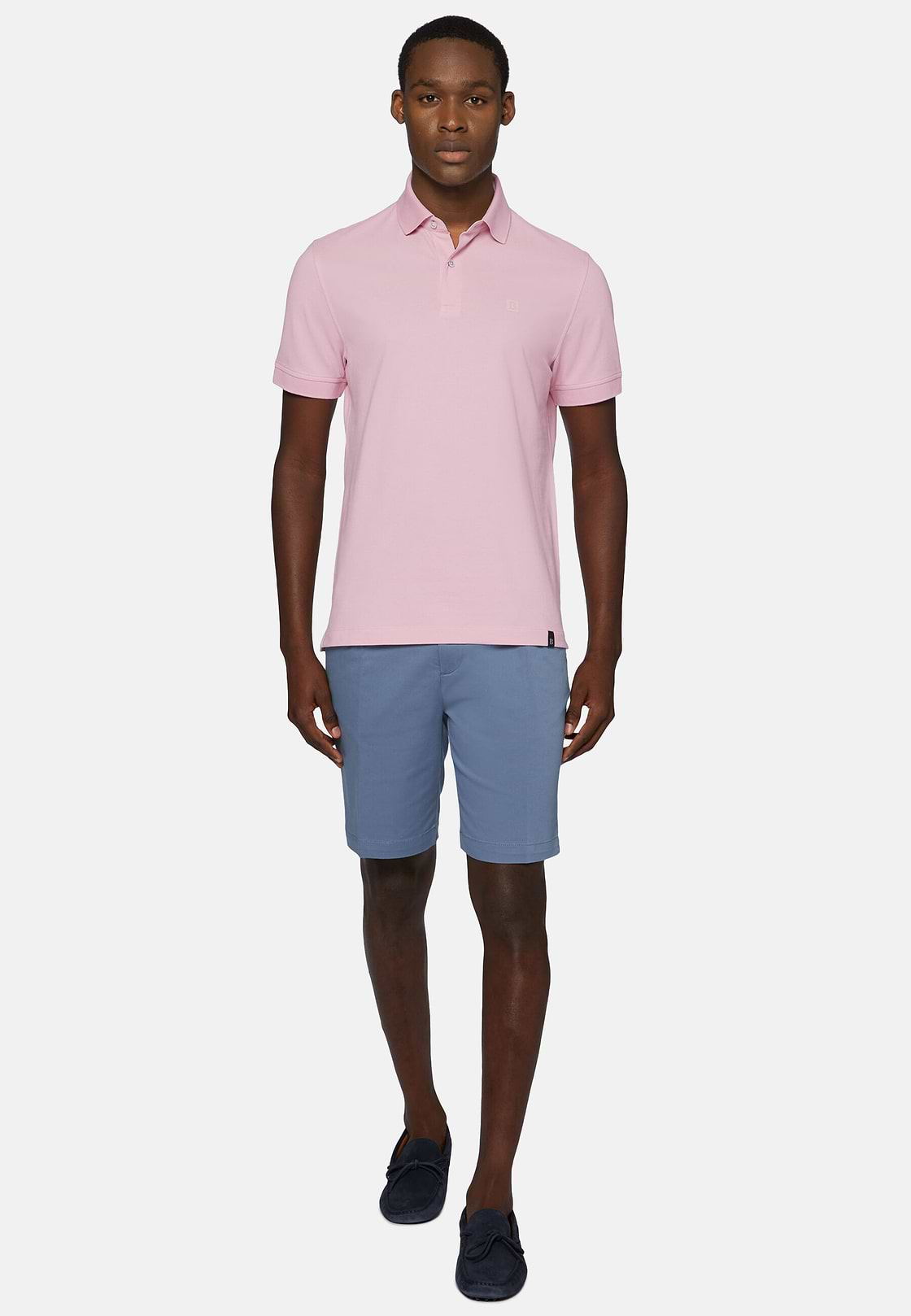 Camisola Polo Piqué de Algodão, Pink, hi-res