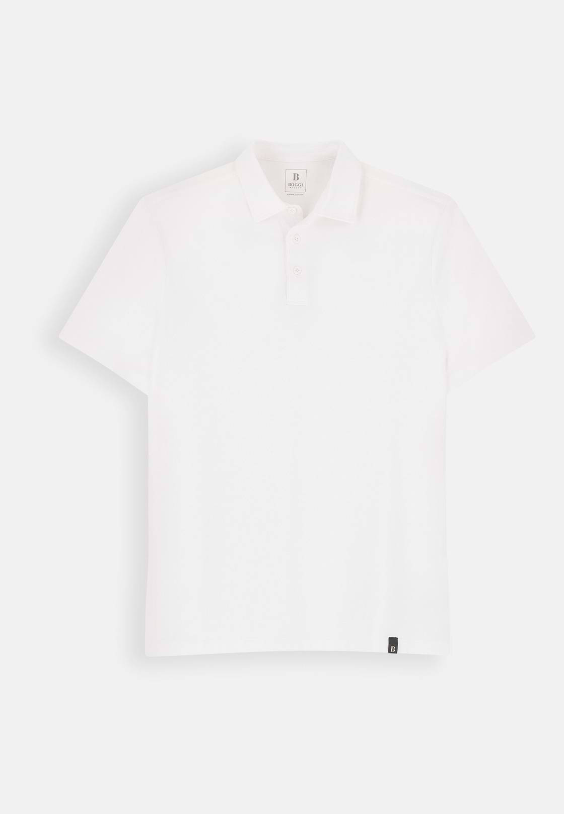 Polo aus Stretchgewebe Supima-Baumwolljersey, Weiß, hi-res, 5