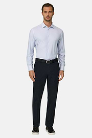 Pantalon en Coton Tencel Extensible, bleu marine, thumb, 2