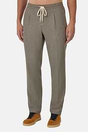 City Trousers in Cotton and Linen, Taupe, hi-res