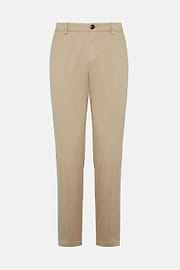 Stretch Cotton Trousers, Beige, hi-res