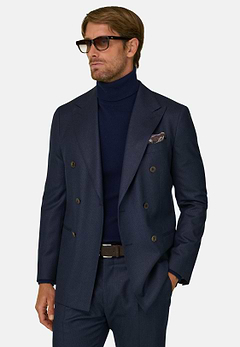 Suit Double-Breasted Patterned Wool Flannel