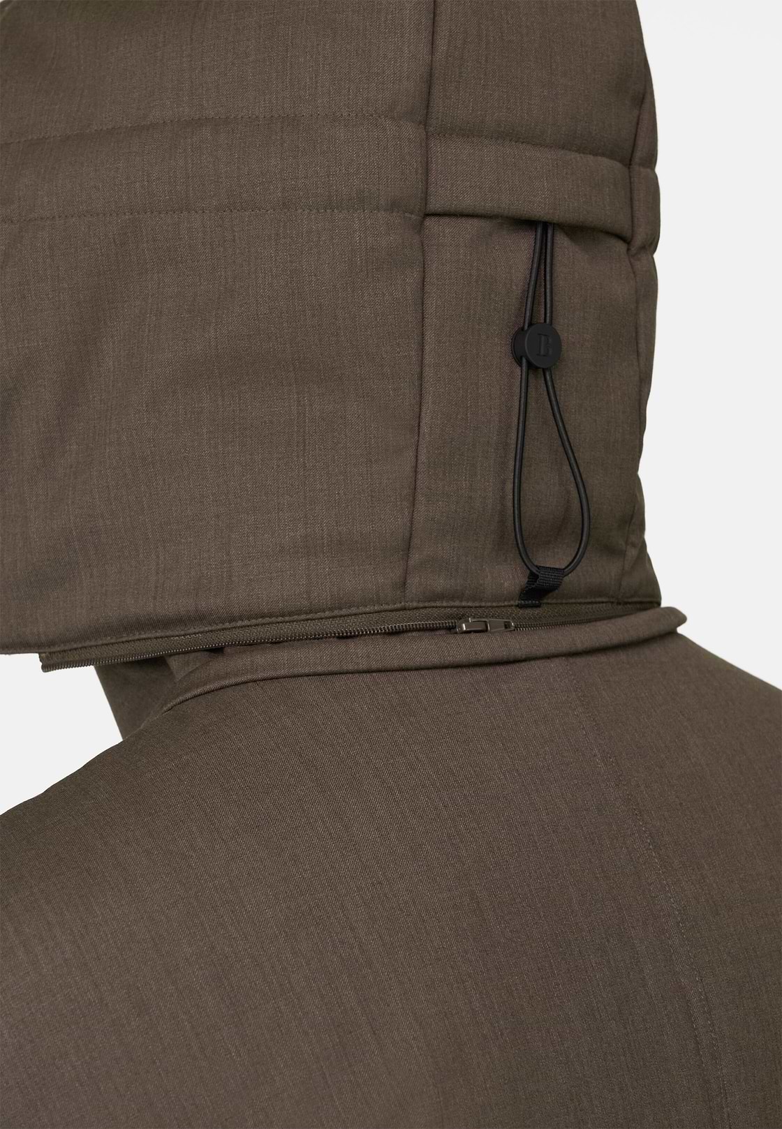 Long Jacket in Technical Wool, Brown, hi-res, 5